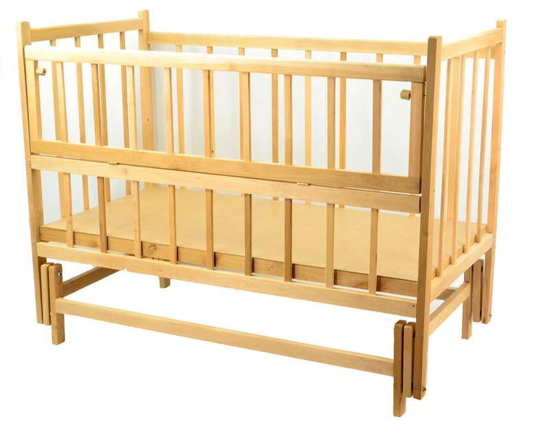 

Кроватка качалка деревянная с откидным бортиком Penny 125x64x97 см (det0001873) Бежевый