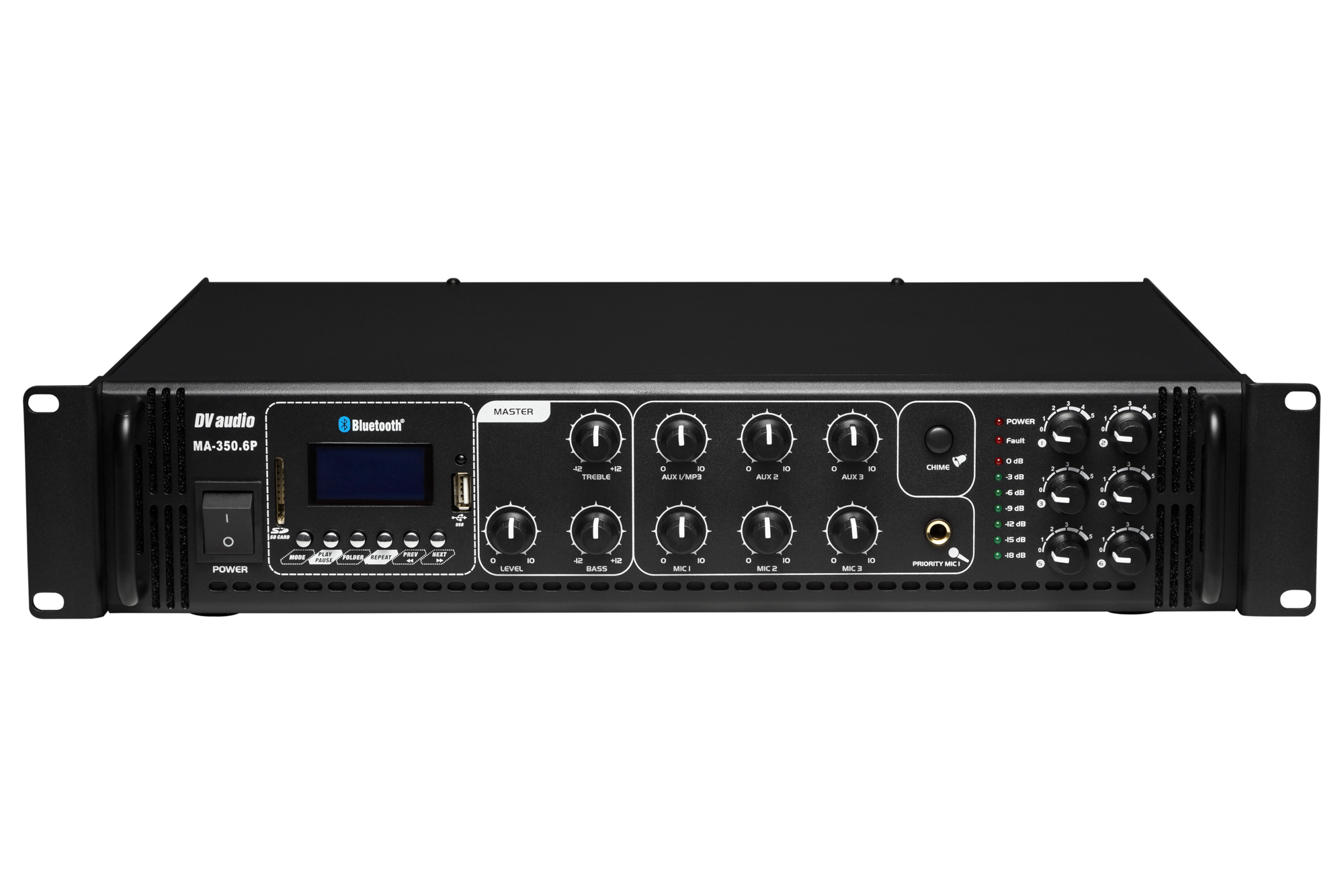 

Трансляционный микшер-усилитель с USB DV audio MA-350.6P BLUETOOTH