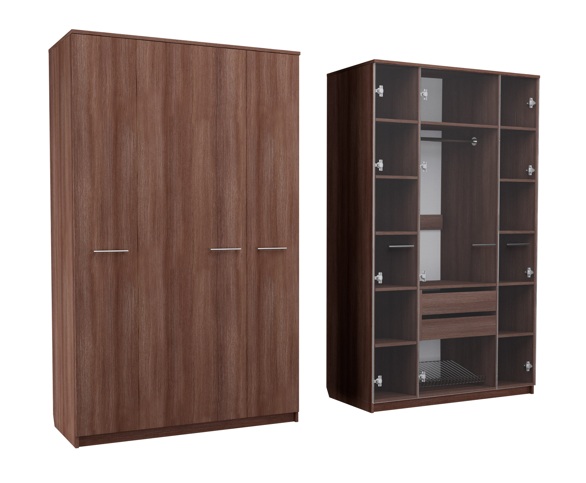 

Шкаф распашной MebelLoft 120х62х210 см темное дерево 1711