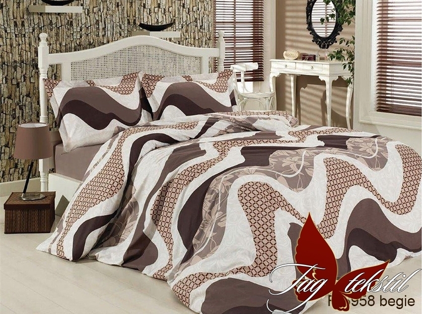 

Комплект постельного белья ТМ TAG begie 1.5-спальный R6958