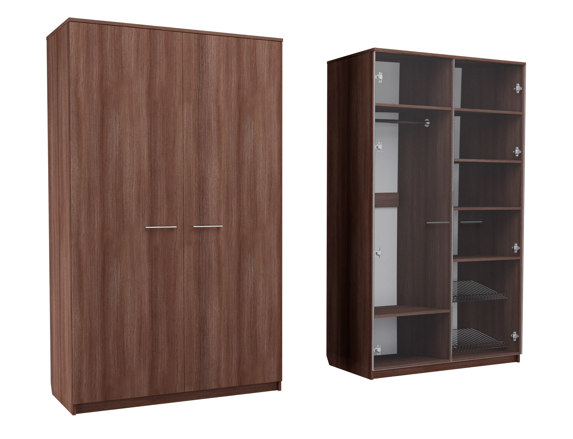 

Шкаф распашной MebelLoft 120х62х210 см темное дерево 1712