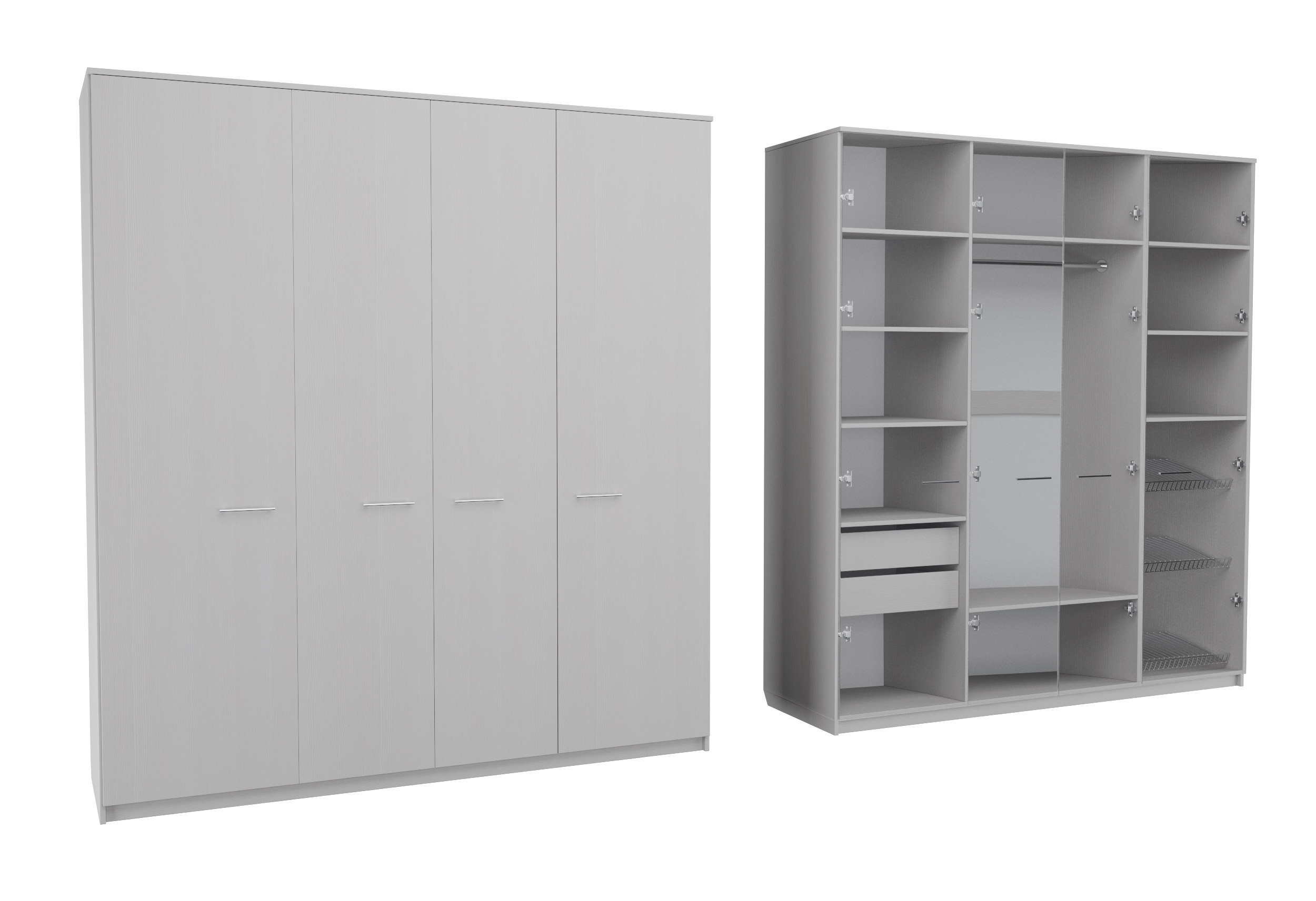 

Шкаф распашной MebelLoft 210х62х240 см белый 1737