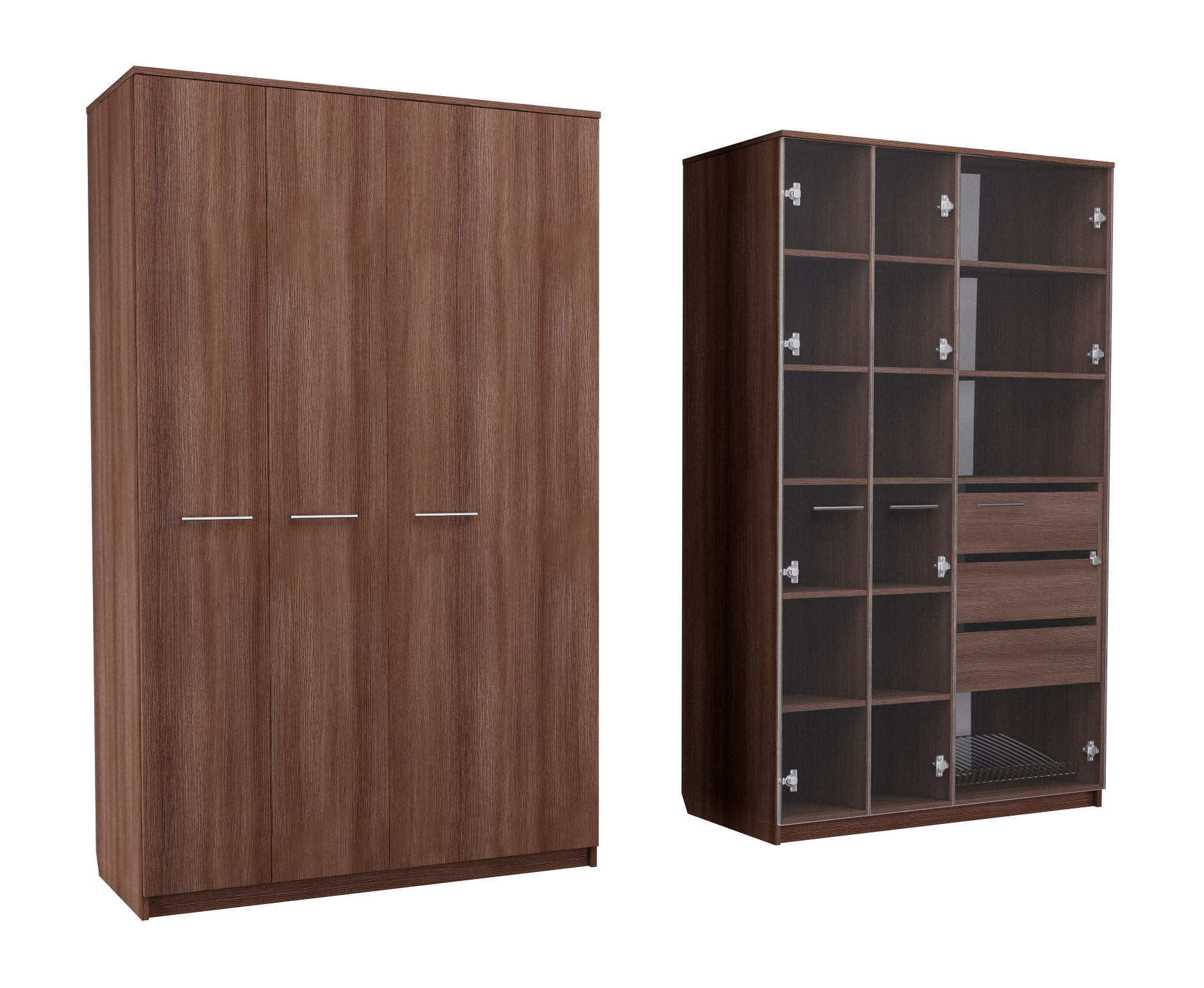 

Шкаф распашной MebelLoft 120х62х210 см темное дерево 1713