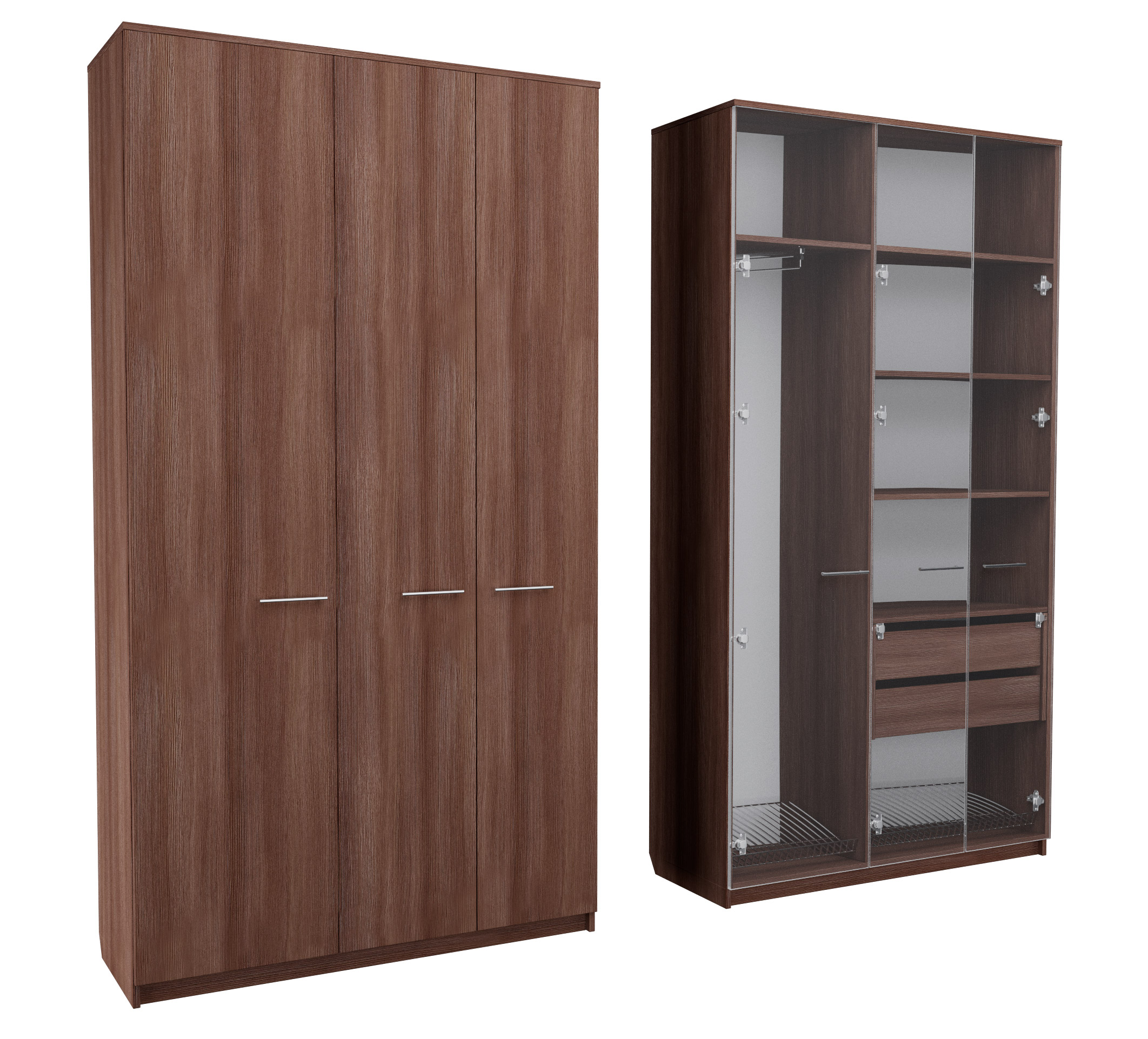 

Шкаф распашной MebelLoft 125х47х240 см темное дерево 1722