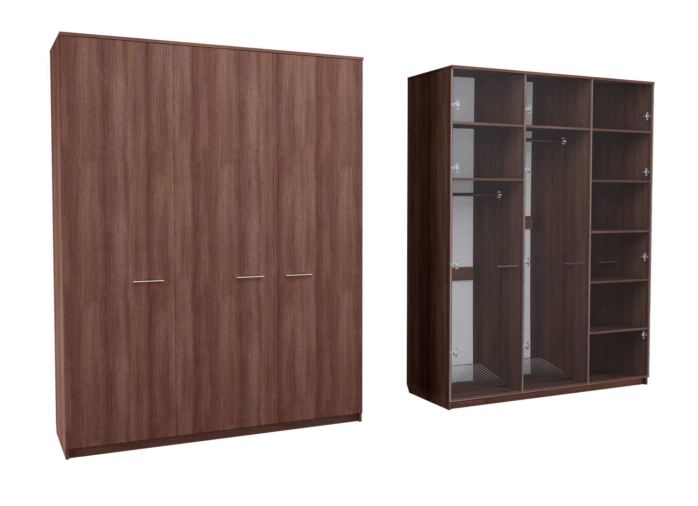 

Шкаф распашной MebelLoft 180х62х240 см темное дерево 1735