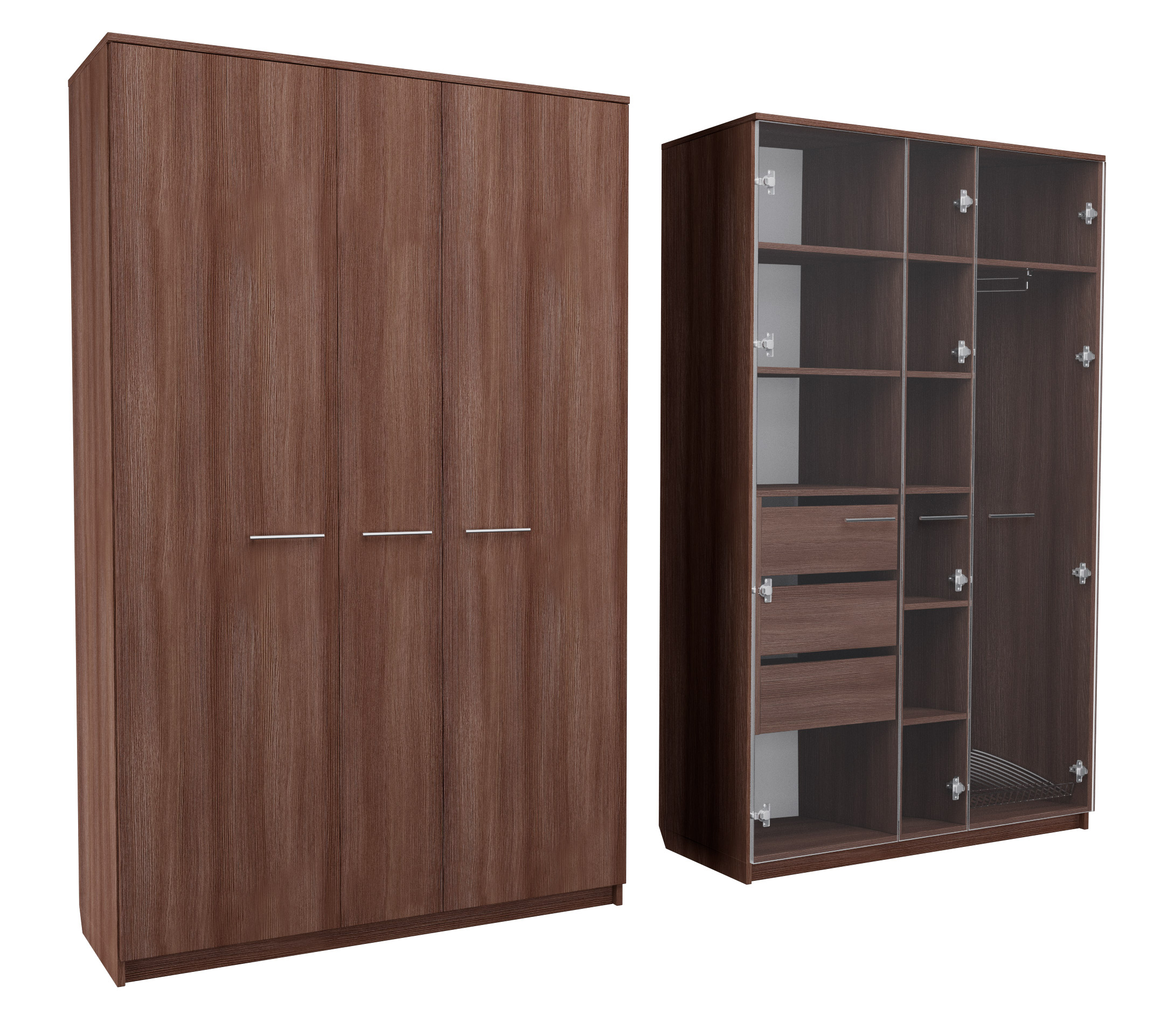 

Шкаф распашной MebelLoft 125х47х210 см темное дерево 1704
