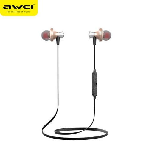

Наушники гарнитура вакуумные Bluetooth Awei A860 Sport Gold