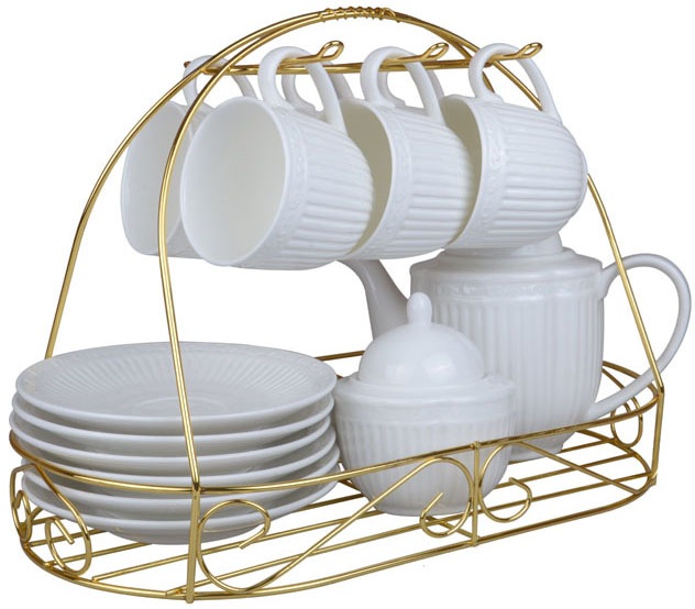 

Чайный набор Lefard 722 Сияющие переливы 14 предметов на металлической подставке 250 мл (722-127)