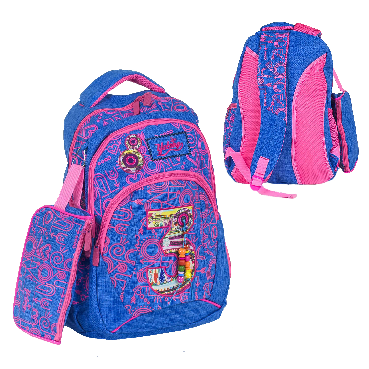

Рюкзак школьный Penny 30x22x43 см (sum0002639) Розово-голубой