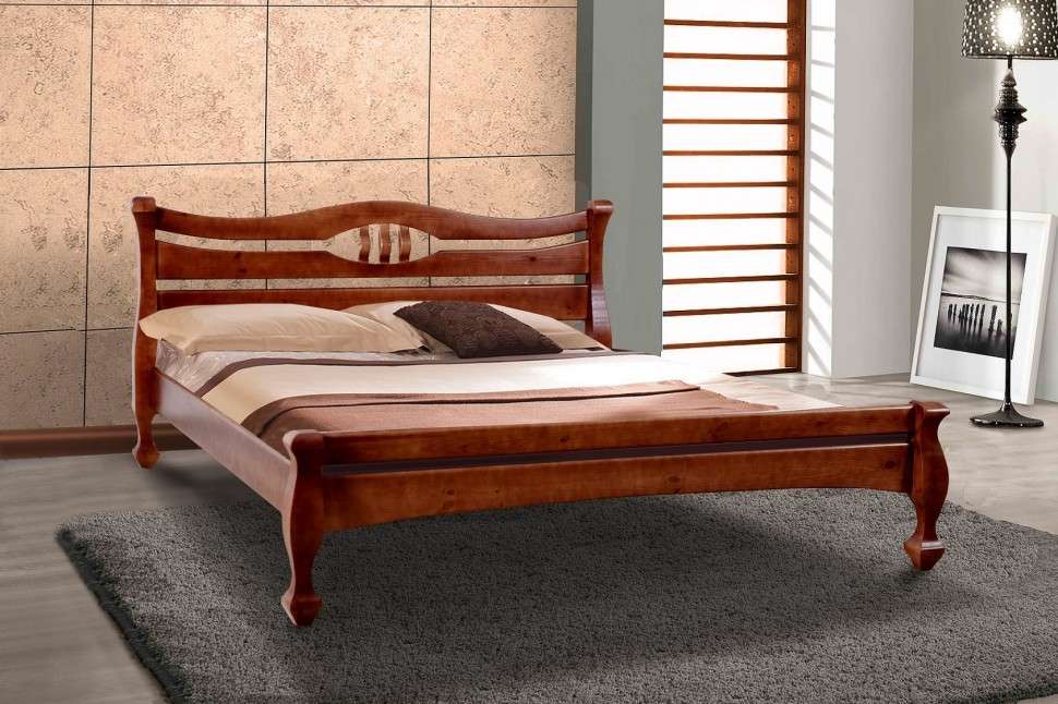 

Двуспальная кровать МИКС-Мебель Динара 140*190 Тёмный орех