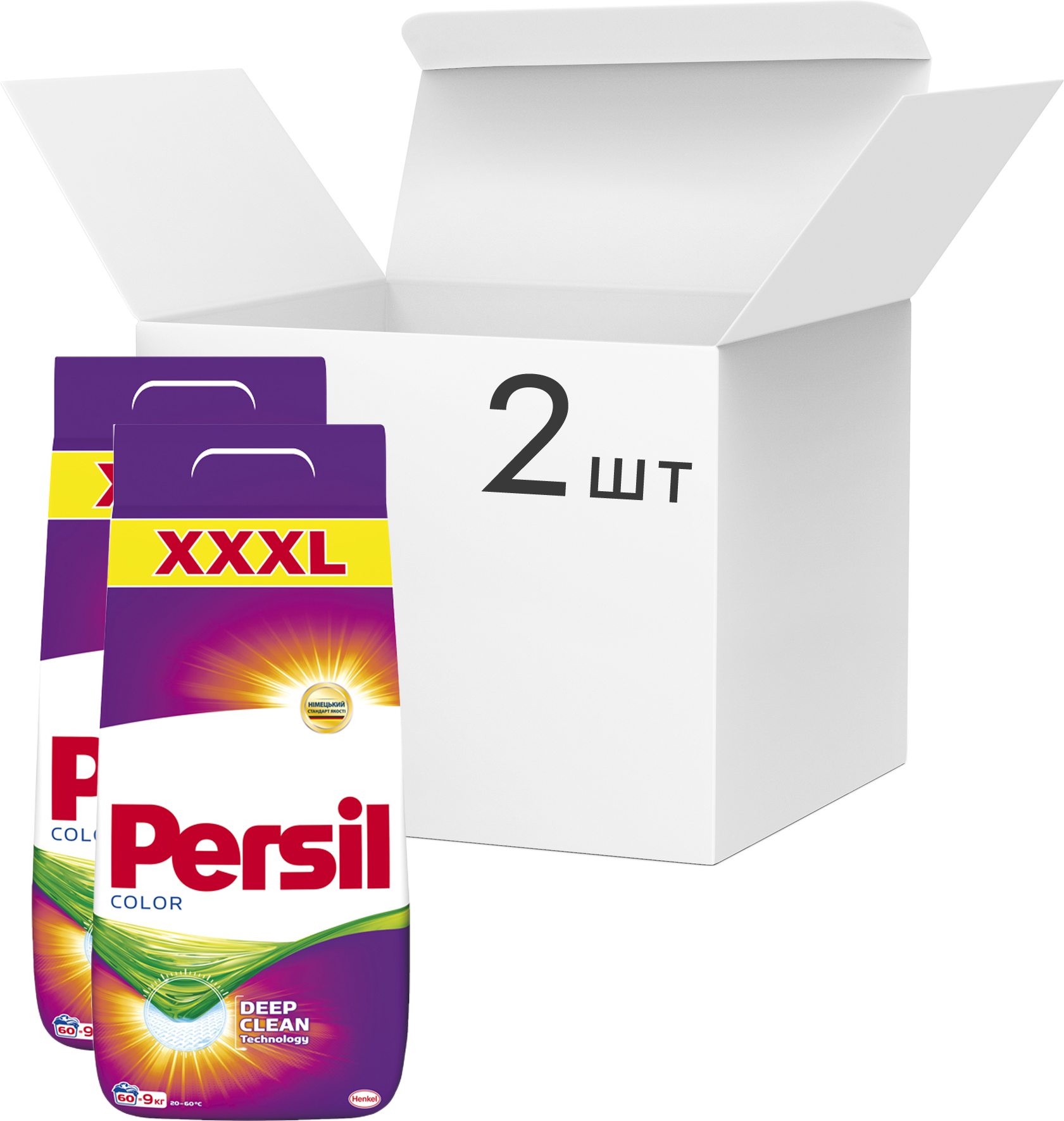 Упаковка стирального порошка Persil Колор 9 кг х 2 шт (9000100143226 ...