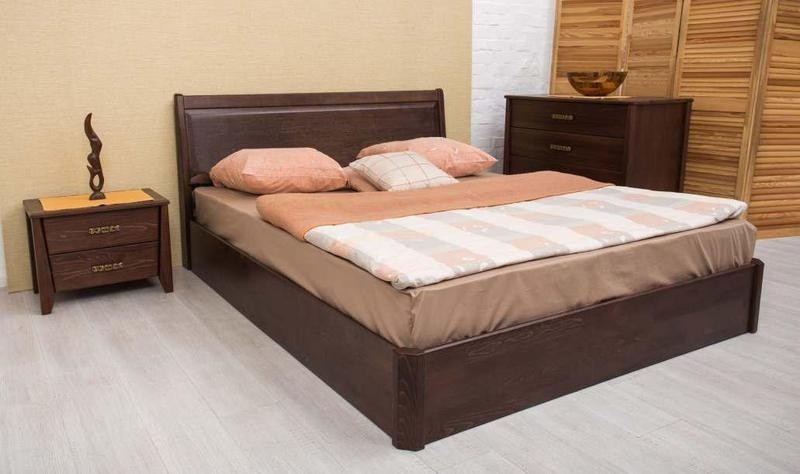 

Двуспальная кровать МИКС-Мебель Сити Люкс с подъемным механизмом Филёнка 180*190 Тёмный орех