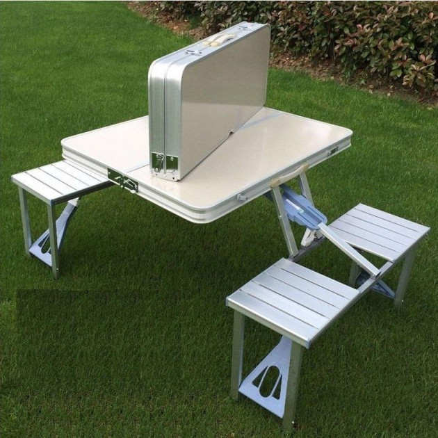 Стол-трансформер для пикника квадратный Green Glade Промо серый 60 х 80 см