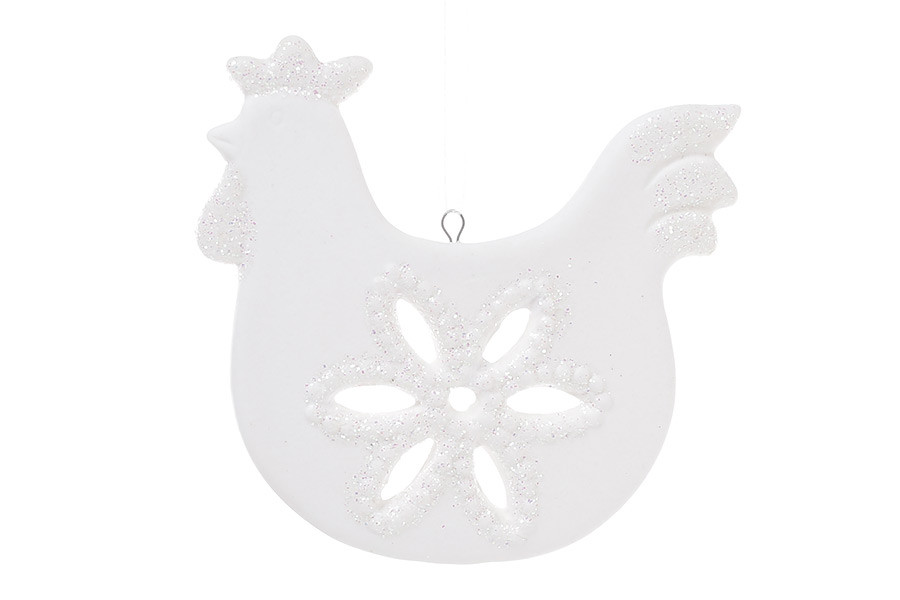 

Елочное украшение Петушок 9см, цвет - матовый белый, набор 24 шт (797371)