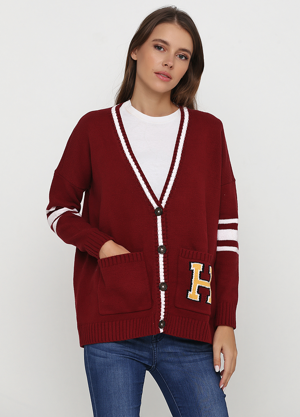 

Кардиган женский - кардиган Hollister HC4314W XS 10019 Бордовый
