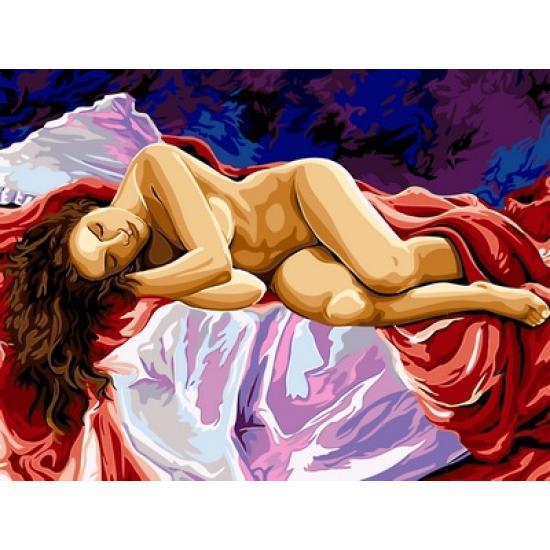 

Картина по номерам VK214 Спящая девушка, 30x40 см., Babylon
