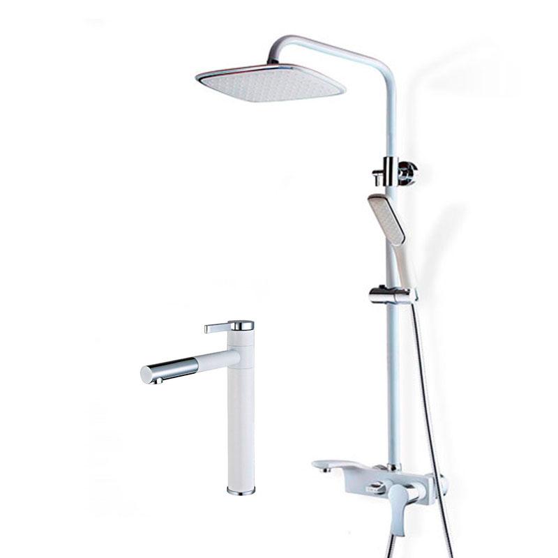 

Набор смесителей Art design 80013WC + 80024WC белый хром