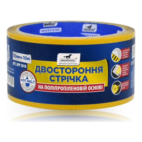 

Скотч двухсторонний Mustang 50 мм x 10 м полипропилен (DPP5010) (3 шт.)