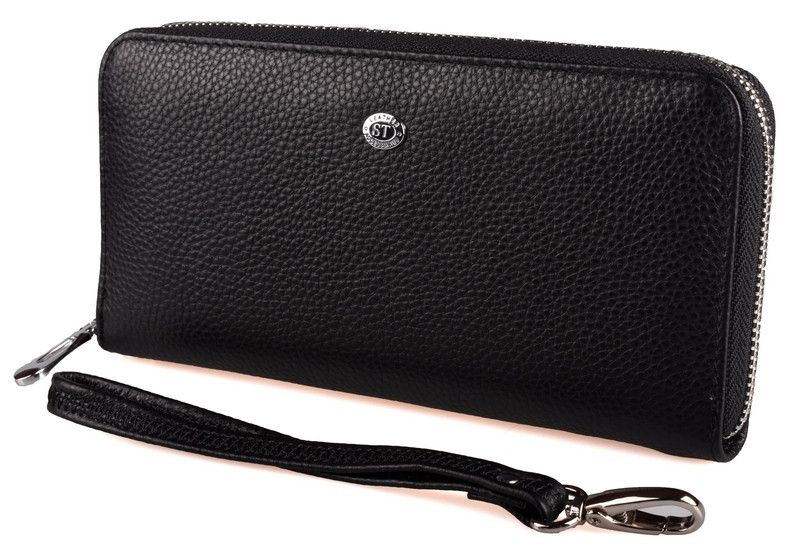 

Женский кожаный кошелек на молнии SТ 45-2 Black