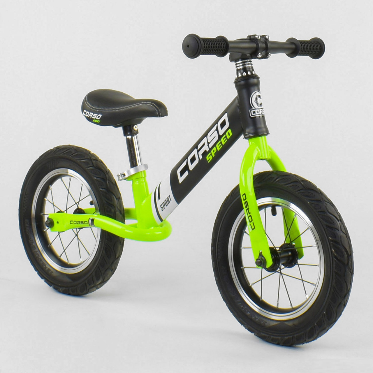 

Беговел Corso 64207 12"с надувными колёсами Салатовый Чёрный (G210020)