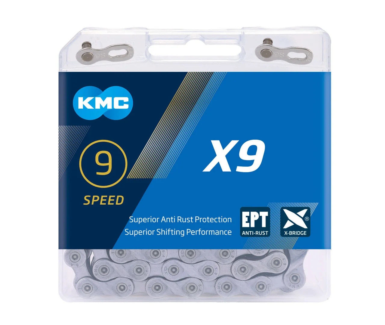 

Цепь KMC X9, 9 spd., 116 звеньев, 1/2"x11/128" (X9)