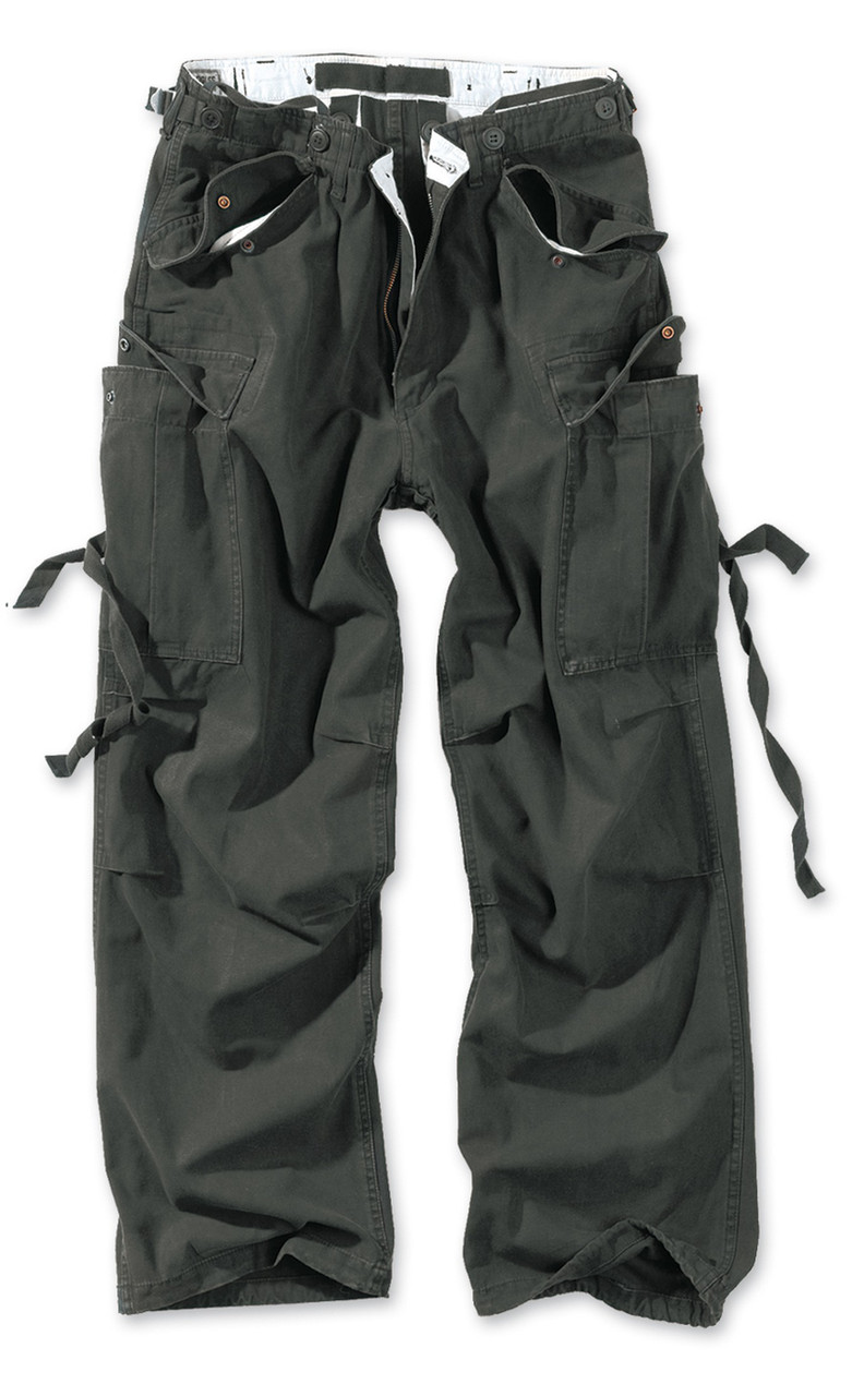 

Мужские карго брюки Surplus Vintage Fatigue Trousers Schwarz Gewas (S)