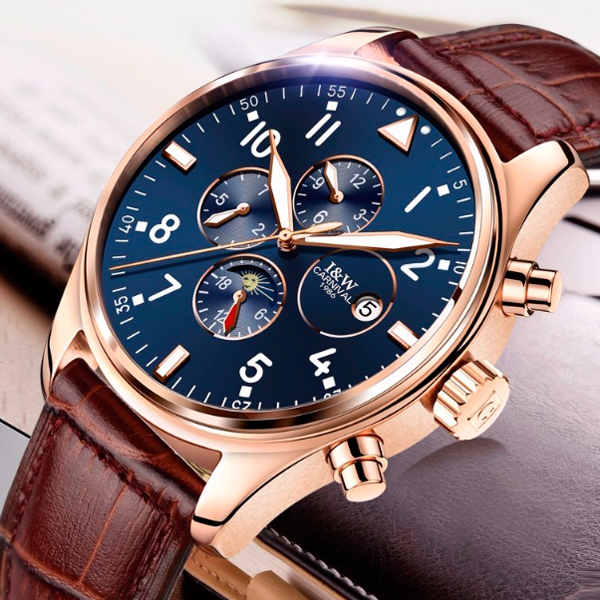 

Чоловічий класичний механічний годинник Carnival Grand Brown 8701