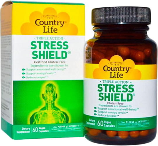 

Натуральная добавка Country Life Stress Shield 60 капсул (015794050346)
