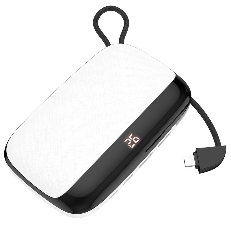 

Power Bank Hoco S29 Nimble mobile power 10000mAh (с кабелем Lightning) White