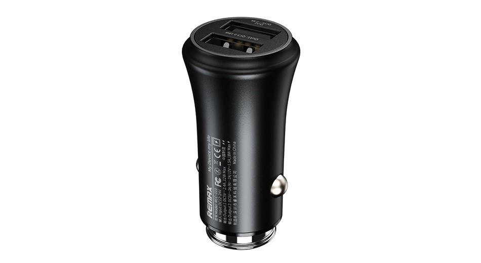 

Автомобильное зарядное устройство Remax RCC223 Wyche Series 2USB+ QC3.0 Black