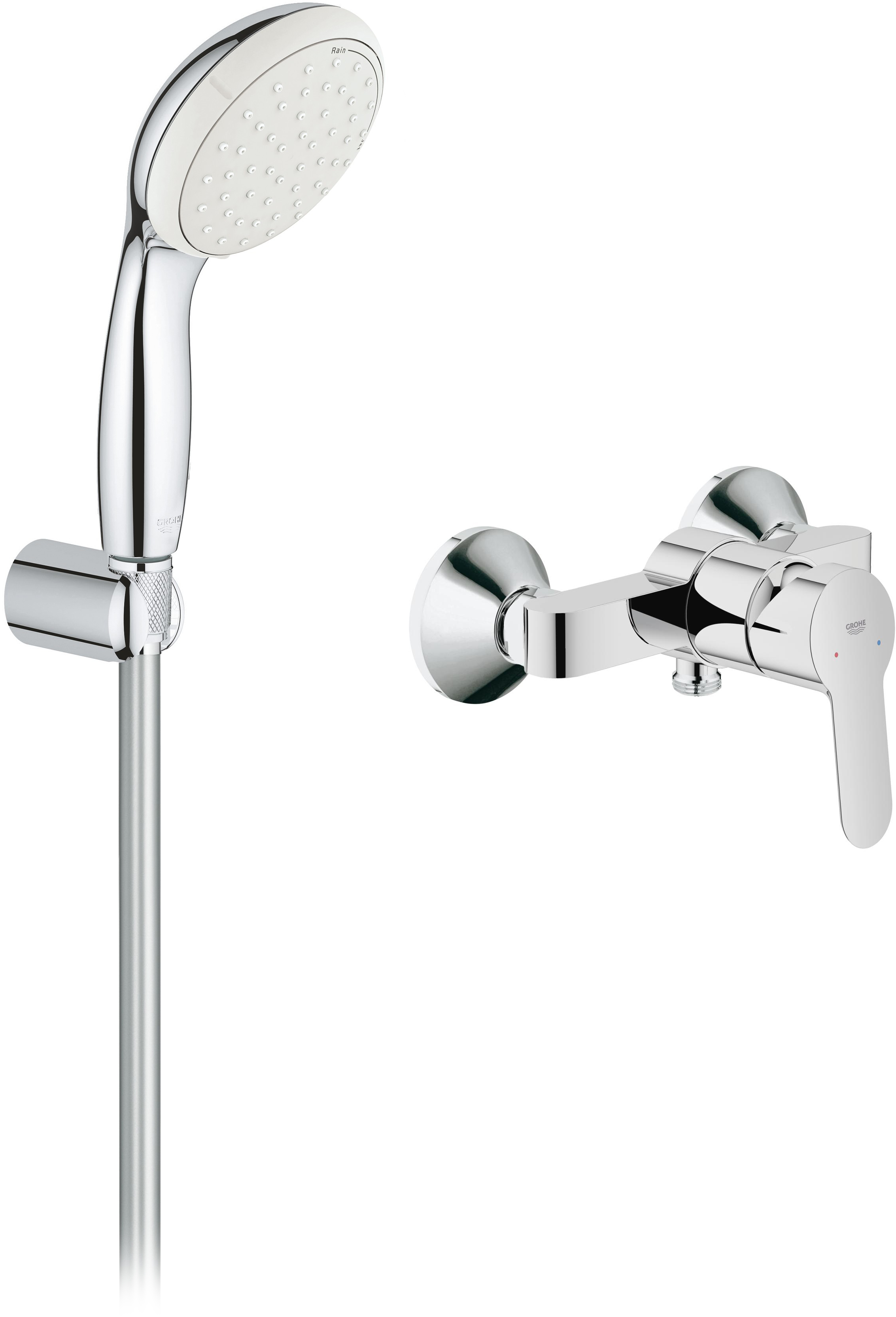 

Смеситель для душа GROHE BauEdge 23333000 с душевым гарнитуром New Tempesta 100 26164001