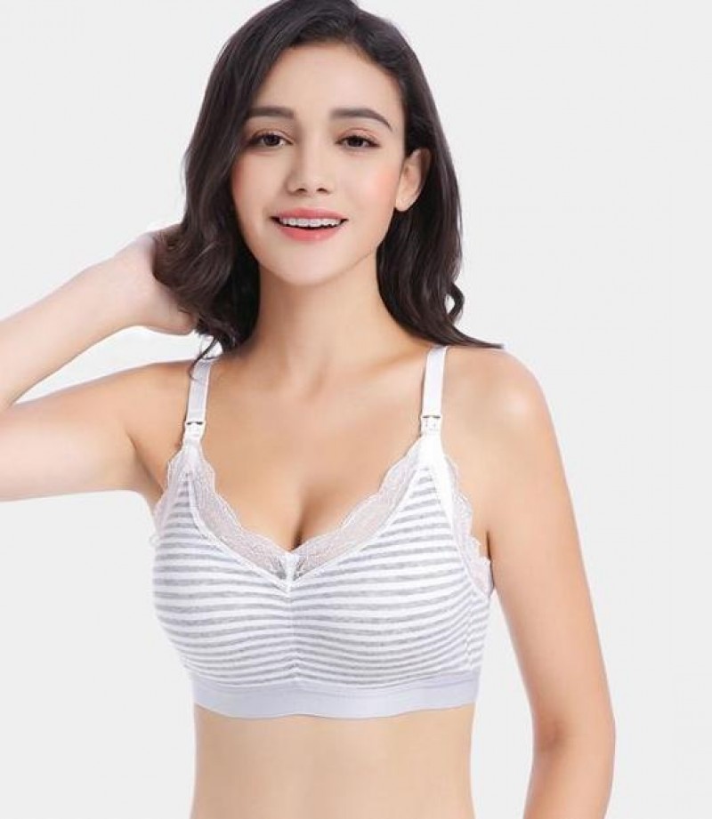 

Топ для беременных и кормящих мам 820 OEOM Maternity Grey Stripe L Серый CH820