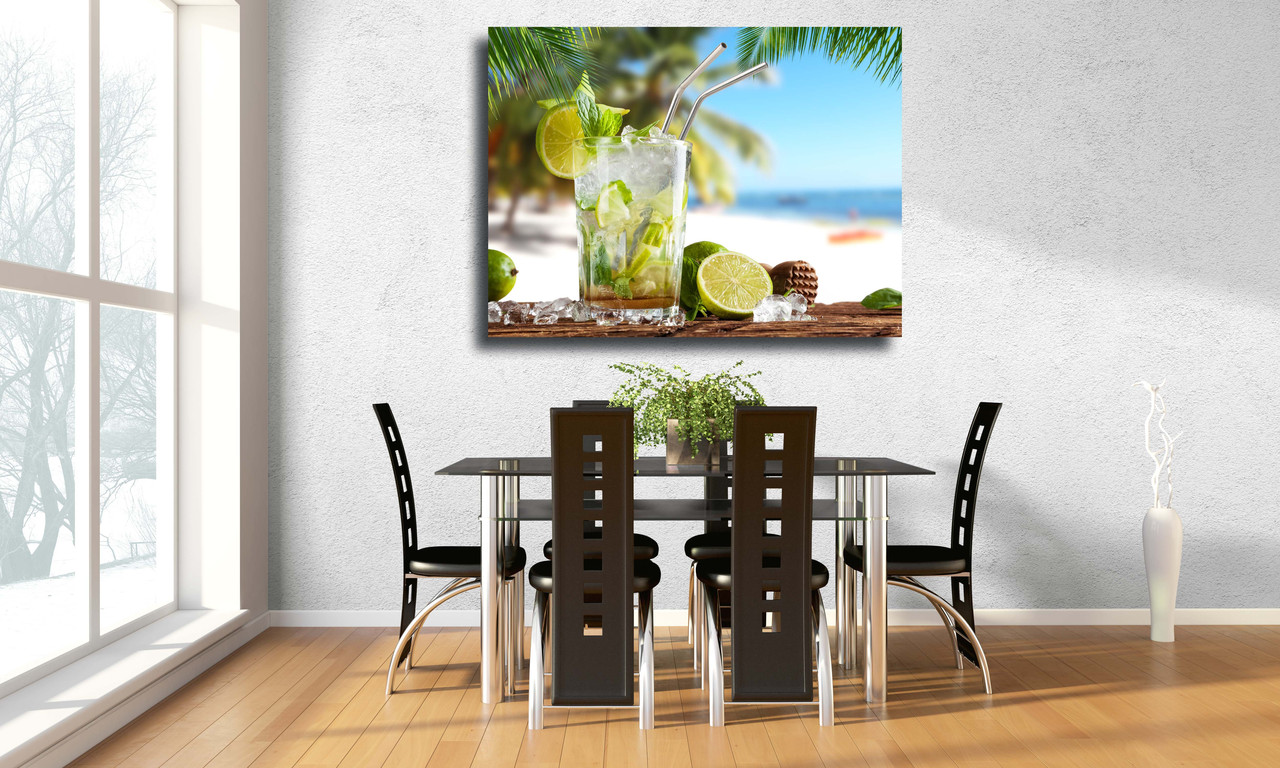 

Картина на холсте Мохито и тропический пейзаж 120х90