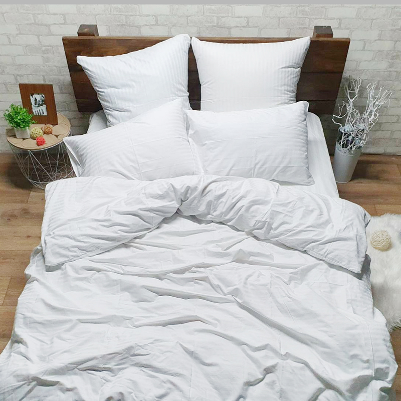 

Комплект постельного белья из бязи Time Textile Белая полоска двуспальный Белый TT168867-d 50х70