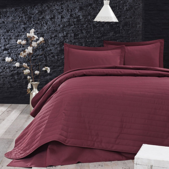 

Покрывало с наволочками Eponj Home Monart bordo 220x240 см Бордовый svt-2000022233880
