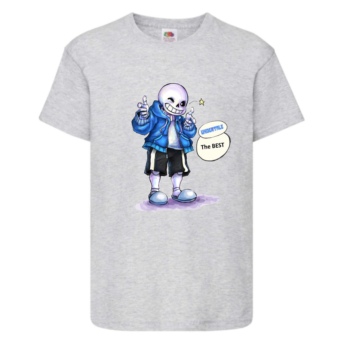

Футболка детская Андертейл 015 (Undertale) серая (UNTA gr 015) 116 см