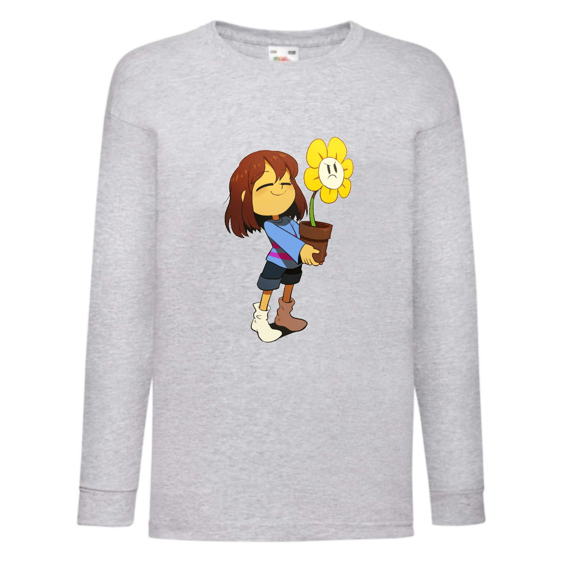 

Лонгслив реглан Андертейл 001 (Undertale) серый (UNTA gr 001) 116 см
