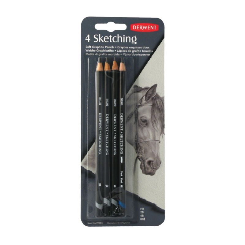 

Набор карандашей графитных акварельных 4шт. Sketching Derwent