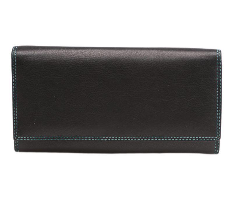 

Женский кошелек Visconti CD-21 Blk/Aqua кожаный черный
