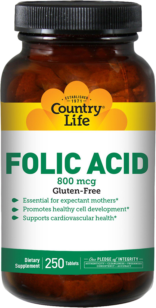 

Витамины Country Life Folic Acid 800 мкг 250 таблеток (015794065227)