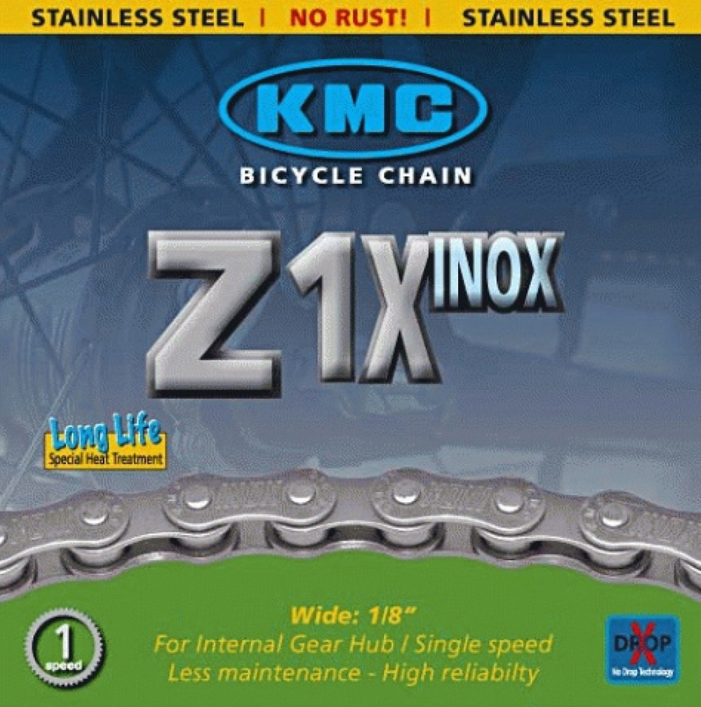 

Цепь велосипедная KMC Z1X (S10) "INOX" 1/2х1/8х112L 1 ск. Серебристая (00862)
