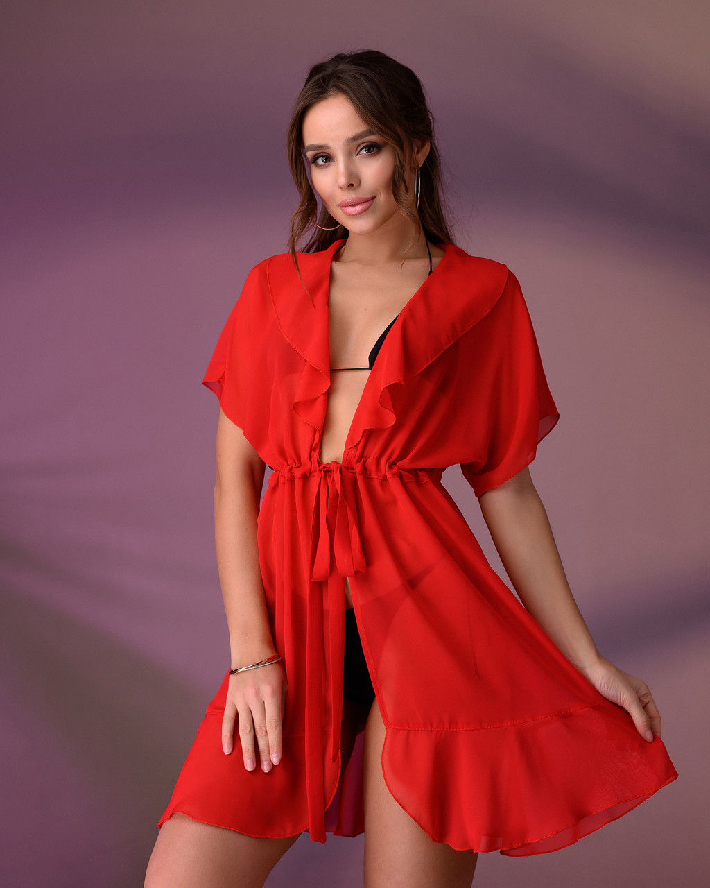 

Короткая пляжная туника Lavisio 42-48 красная