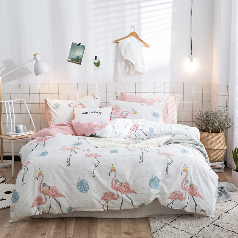 

Комплект постельного белья Королевский фламинго (двуспальный-евро) Berni Home Розовый