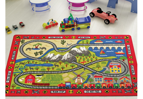 

Коврик в детскую комнату Confetti Railway Kirmizi 100x150 Разноцветный