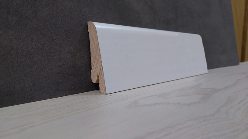 

Плинтус деревянный шпонированный Kluchuk White Plinth Євро 60х19х2200 Белый KLW01