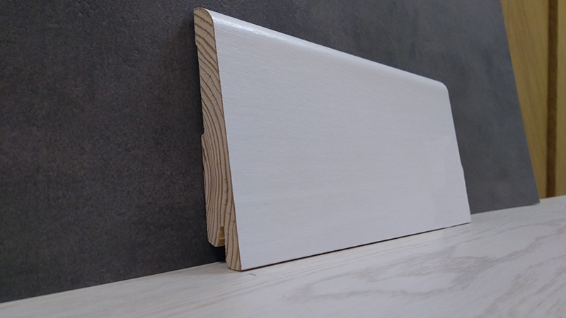 

Плинтус деревянный шпонированный Kluchuk White Plinth Євро 100х19х2200 Белый KLW05