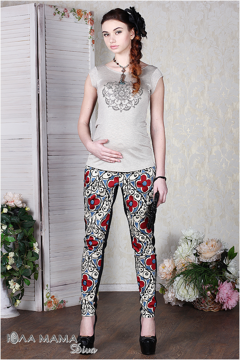 

Брюки для беременных MySecret Pretty flower XL синий S14-1.18.1