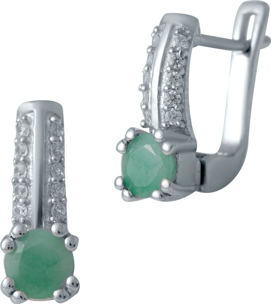 

Серебряные серьги SilverBreeze с натуральным изумрудом 2027591, размер