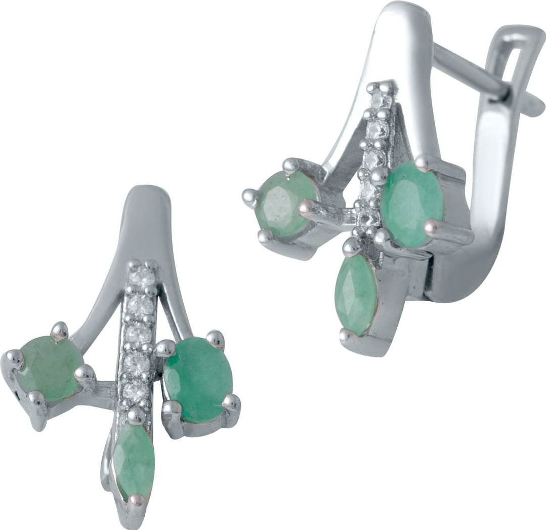 

Серебряные серьги SilverBreeze с натуральным изумрудом 2027270, размер