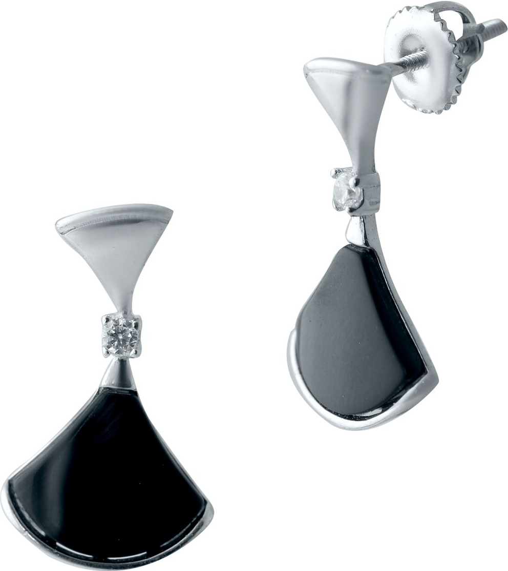 

Серебряные серьги SilverBreeze с натуральным ониксом, фианитами 2038238, размер